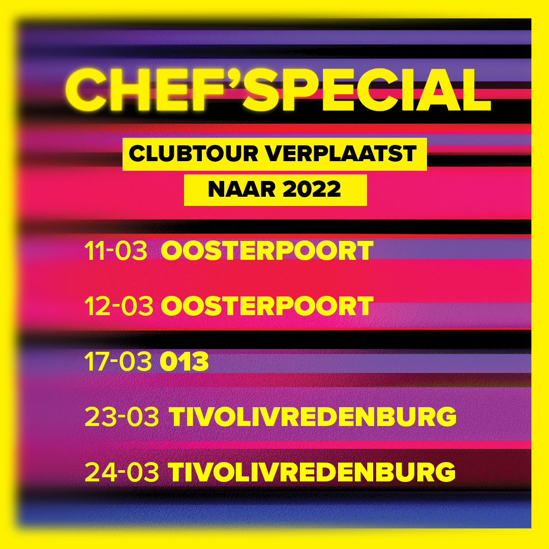 Clubshows Chef’Special verplaatst naar 2022